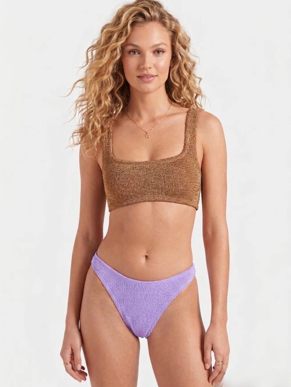 NWT Hunza G Classic Bikini Bottom One Size UK 6-18 (US 2-14) In Lilac